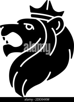 Judah Lion black glyph icon Stock Vector