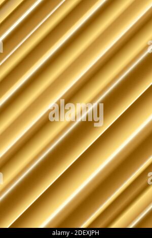 Golden texture abstract background. Shiny gold metal or fabric plate vector illustration. Bright yellow material in waves pattern. Elegant curves in Stock Vector