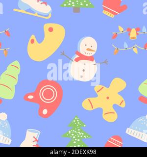 Merry Christmas abstract seamless pattern Stock Vector