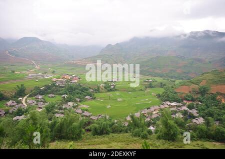 Terrace field in the North West of Vietnam Stock Photo