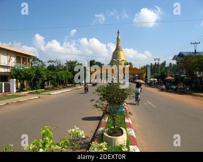 The stupa on the street in Bago city, Myanmar