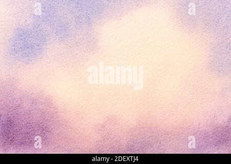 Abstract art background light blue and purple colors. Watercolor painting on canvas with soft white gradient. Fragment of artwork on paper with patter Stock Photo