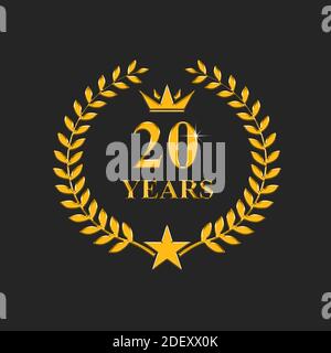 20 years old anniversary , luxurious logo Golden Stock Photo - Alamy