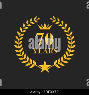 70 years old anniversary , luxurious logo Golden Stock Photo - Alamy