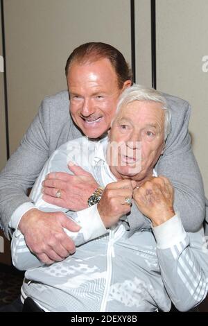 **FILE PHOTO** WWE Legend Pat Patterson Has Passed Away. LAS VEGAS, NV - MAY 01: B. Brian Blair and Pat Patterson at the 53rd Cauliflower Alley Club Reunion Convention at the Gold Coast Hotel & Casino in Las Vegas, Nevada on May 1, 2018. Credit: George Napolitano/MediaPunch Stock Photo