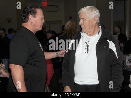 **FILE PHOTO** WWE Legend Pat Patterson Has Passed Away. NEW YORK, NY - NOVEMBER 4: Jerry Lawler and Pat Patterson attends the Big Event NY at LaGuardia Plaza Hotel on November 4, 2017 in Queens, New York. Credit: George Napolitano/MediaPunch Stock Photo