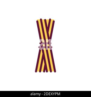 Original italian pasta Spaghetti color line icon. Isolated vector element. Stock Vector