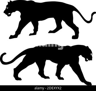 vector silhouette of a panther Stock Vector