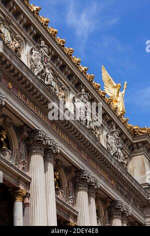 Frieze and Cornice, Palais Garnier, 9th Arrondissement, Paris, Ile-de-France, France Stock Photo