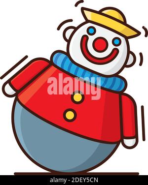 Roly-Poly tumbler toy isolated vector illustration for Nevergiveup Day on August 18. Perseverance symbol. Stock Vector
