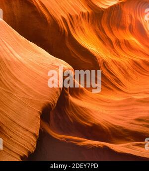 Geological rock formations in Lower Antelope Canyon on Navajo land near Page Northern Arizona USA Stock Photo