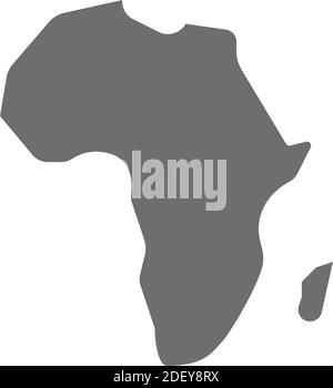 African continent, Africa grey icon. Isolated on white background Stock Vector