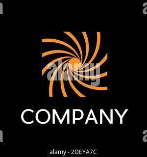 Vector sign abstract photographer, in linear style on black background Stock Vector