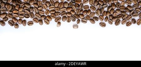 Frame of Coffee beans on white background Stock Photo