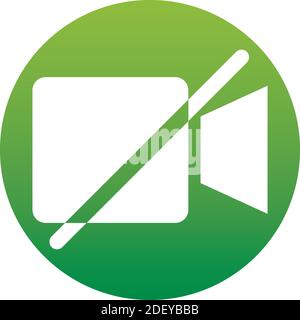 Video Off social media icon isolated on white background. Notification symbol modern simple vector icon for website design, mobile app, ui. Vector Ill Stock Vector