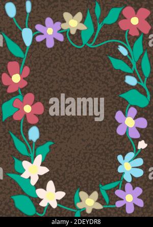 Flowers pattern on vertical composition. Stock Vector