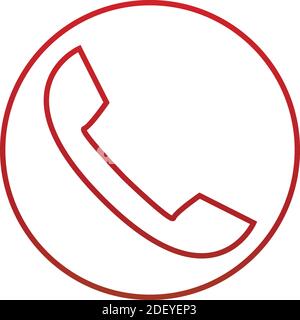 Telephone receiver vector icon. Line phone icon. Isolated on white background. Stock Vector