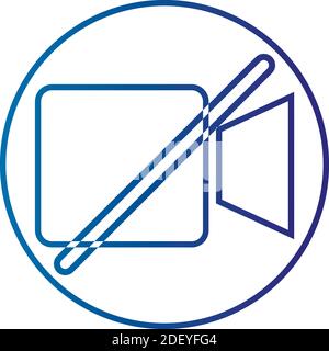 Video Off in line style social media icon isolated on white background. Notification symbol modern simple vector icon for website design, mobile app, Stock Vector