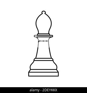 White chess bishop piece on white background Stock Vector