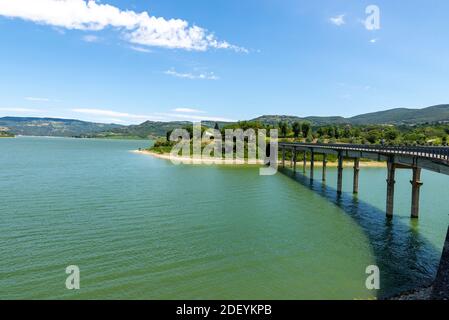 Corbara lake in the province of Perugia on a sunny day Stock Photo