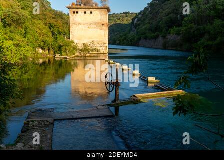stifone characteristic place for the river with blue water in the province of terni Stock Photo