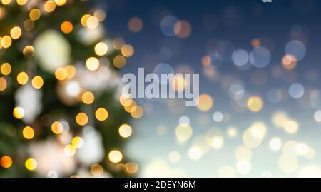 Abstract Christmas tree bokeh background. Stock Photo