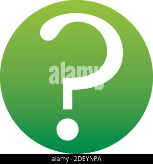 Question mark icon of a set. Help symbol. FAQ flat sign on white background. Green circle. Stock Vector