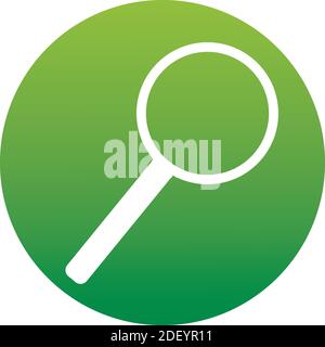 Search Searching Looking For Research Information Vector Concept. Magnifier icon of a set. Green button isolated on white background. Stock Vector