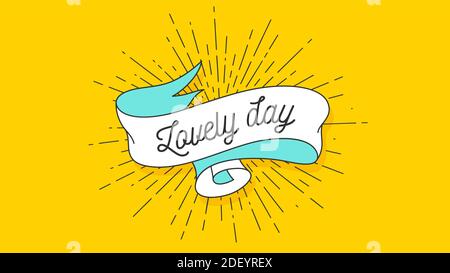 Lovely Day. Vintage ribbon Stock Vector