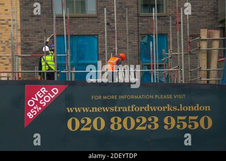 London, UK. 02nd Dec, 2020. Workers at construction site around Stratford Station. Credit: SOPA Images Limited/Alamy Live News Stock Photo