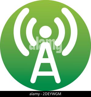 Cell phone tower icon on white background. Wireless technology. Icon, button, graphic design element of a set in trendy flat style isolated on white b Stock Vector