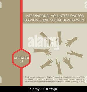 The International Volunteer Day for Economic and Social Development (5 December), more commonly referred to as International Volunteer Day, is an inte Stock Vector