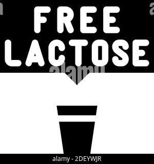 free lactose milk glyph icon vector illustration Stock Vector