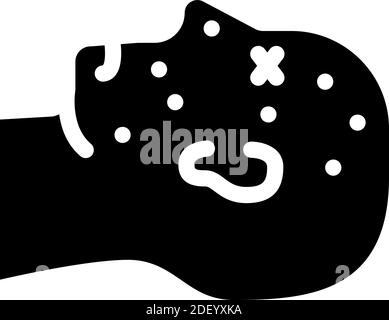 death from allergies glyph icon vector illustration Stock Vector