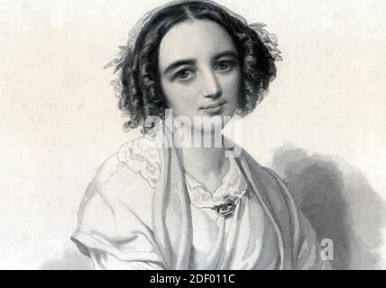 FANNY MENDELSSOHN (1805-1847) German composer and pianist, sister of the more famous Felix Mendelssohn and after her marriage called Fanny Hensel. Sketch about 1830. Stock Photo