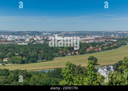 Stadtpanorama, Elbtal, Dresden, Sachsen, Deutschland Stock Photo