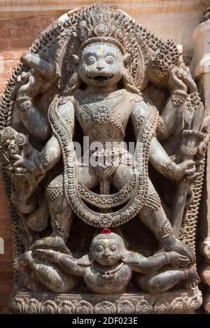 Sculpture in Bhaktapur Durbar Square, UNESCO World Heritage site, Bhaktapur, Nepal Stock Photo