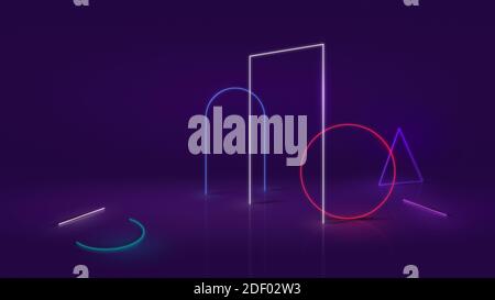Abstract Neon or LED Background Concept and Design Stock Photo