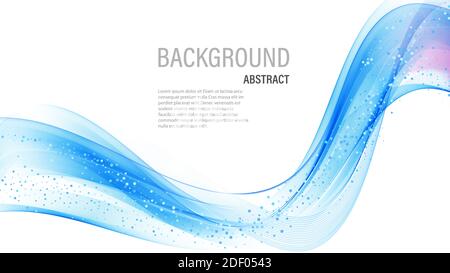 Smooth abstract border wave soft glitters background modern futuristic cool layout. Vector illustration Stock Vector