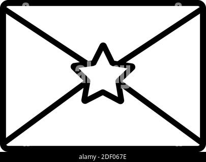 The simple outline letter with the star Stock Vector