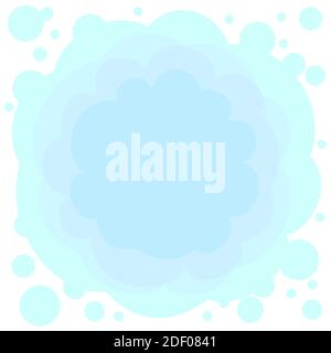 Abstract background. Cartoon flat style. Soft rounded clouds. Composition with square proportions. Isolated on white background. Illustration vector Stock Vector