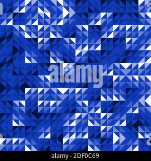 Seamless Blue Geometric Vector Pattern with Triangles. Modern and Elegant Luxury Abstract Background with Triangle Shapes. Bright Repeat Pattern Stock Vector