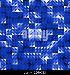 Seamless Blue Geometric Vector Pattern with Triangles. Modern and Elegant Luxury Abstract Background with Triangle Shapes. Bright Repeat Pattern Stock Vector