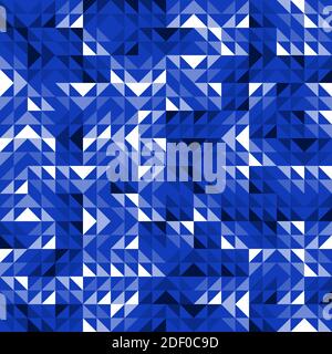 Seamless Blue Geometric Vector Pattern with Triangles. Modern and Elegant Luxury Abstract Background with Triangle Shapes. Bright Repeat Pattern Stock Vector
