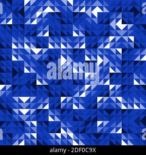 Seamless Blue Geometric Vector Pattern with Triangles. Modern and Elegant Luxury Abstract Background with Triangle Shapes. Bright Repeat Pattern Stock Vector