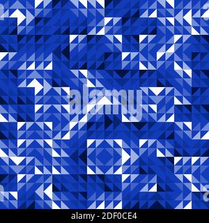 Seamless Blue Geometric Vector Pattern with Triangles. Modern and Elegant Luxury Abstract Background with Triangle Shapes. Bright Repeat Pattern Stock Vector