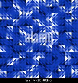 Seamless Blue Geometric Vector Pattern with Triangles. Modern and Elegant Luxury Abstract Background with Triangle Shapes. Bright Repeat Pattern Stock Vector