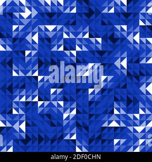 Seamless Blue Geometric Vector Pattern with Triangles. Modern and Elegant Luxury Abstract Background with Triangle Shapes. Bright Repeat Pattern Stock Vector