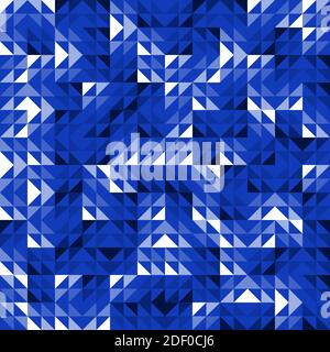 Seamless Blue Geometric Vector Pattern with Triangles. Modern and Elegant Luxury Abstract Background with Triangle Shapes. Bright Repeat Pattern Stock Vector