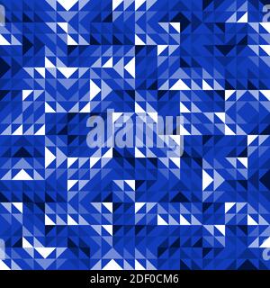 Seamless Blue Geometric Vector Pattern with Triangles. Modern and Elegant Luxury Abstract Background with Triangle Shapes. Bright Repeat Pattern Stock Vector